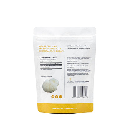 Healing Mushrooms Lion's Mane Pure Powder – Brain Superfood for Clarity, Memory & Focus (100 g)