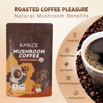 Mushroom Coffee with Lion's Mane & 6 Mushrooms – Energy, Digestion & Immune Support | 30 Servings