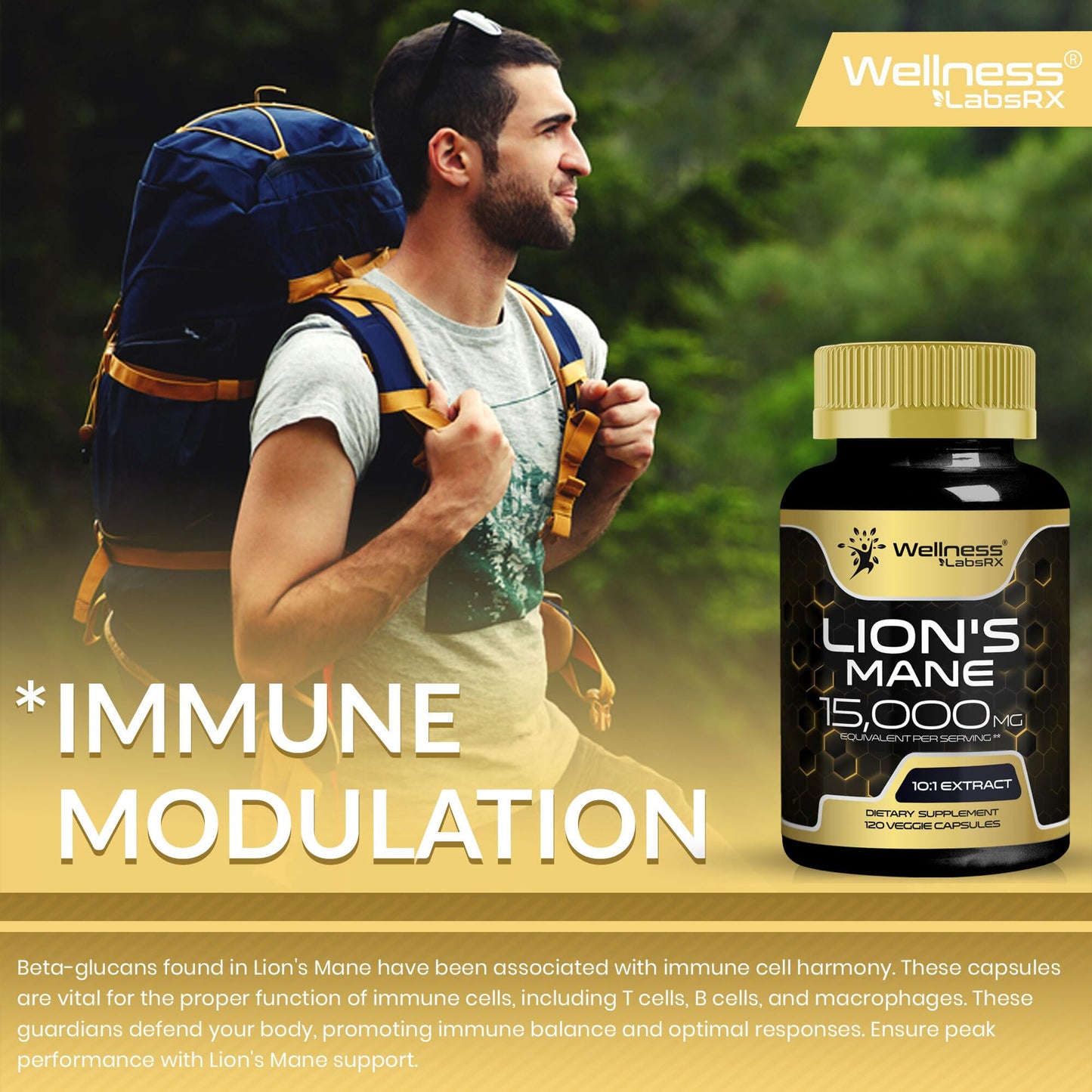 Lion's Mane Mushroom Capsules - 120 Count | Cognitive & Immune Support