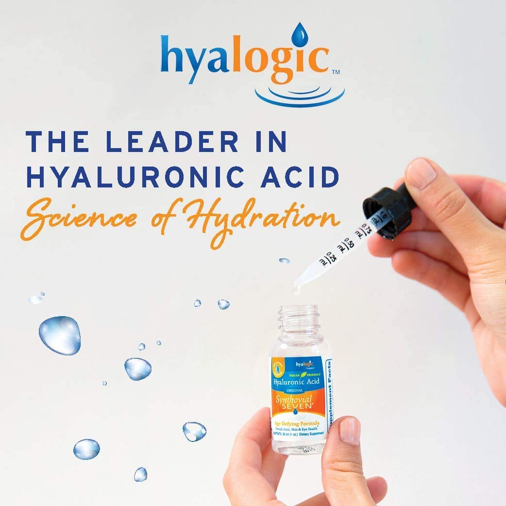 Hyalogic Liquid Synthovial Seven - 1oz Oral Hyaluronic Acid + Bonus Lip Balm HA Stick