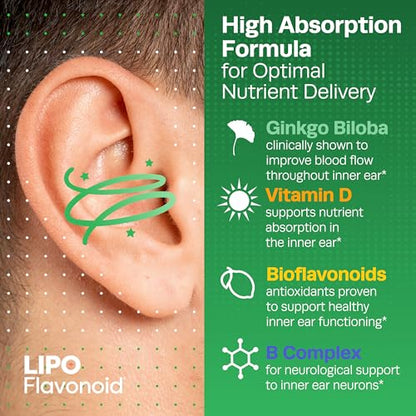 Lipo-Flavonoid Balance Support - Inner Ear Health & Vertigo Relief (30 Count)