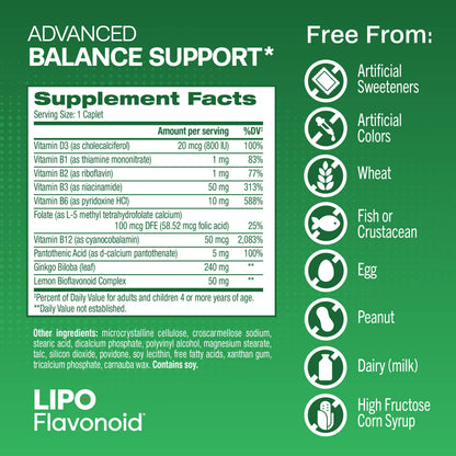 Lipo-Flavonoid Balance Support - Inner Ear Health & Vertigo Relief (30 Count)