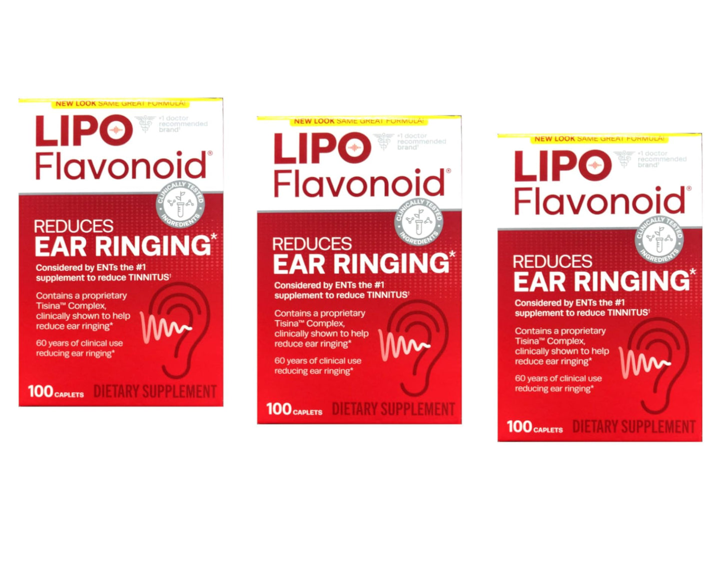 Lipo-Flavonoid Plus Dietary Supplement for Ear Health - 100 ea, Pack of 3