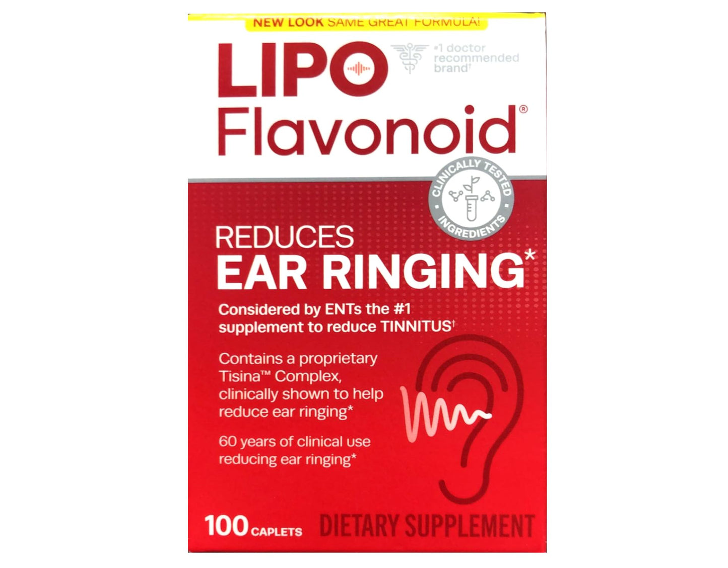 Lipo-Flavonoid Plus Dietary Supplement for Ear Health - 100 ea, Pack of 3
