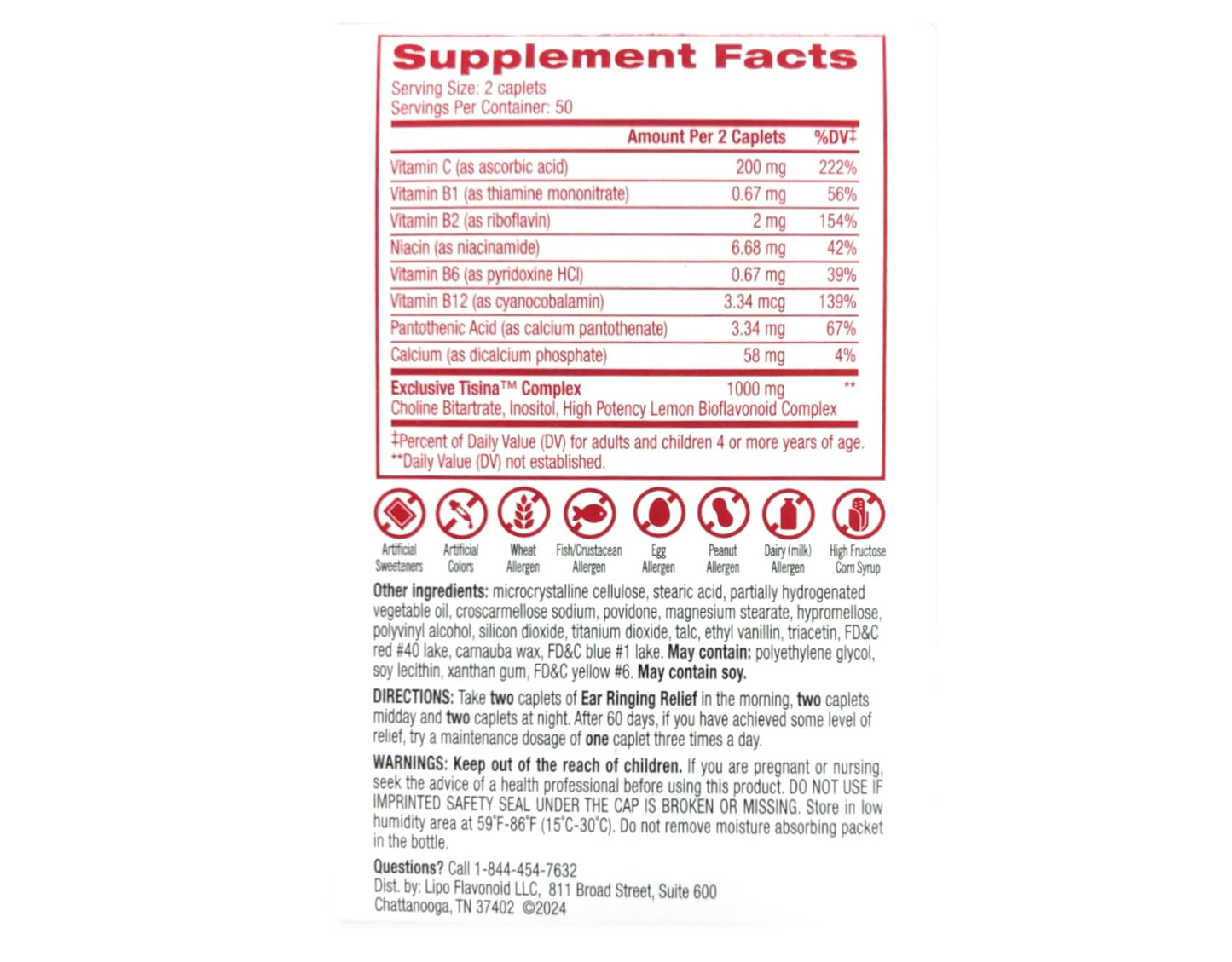 Lipo-Flavonoid Plus Dietary Supplement for Ear Health - 100 ea, Pack of 3
