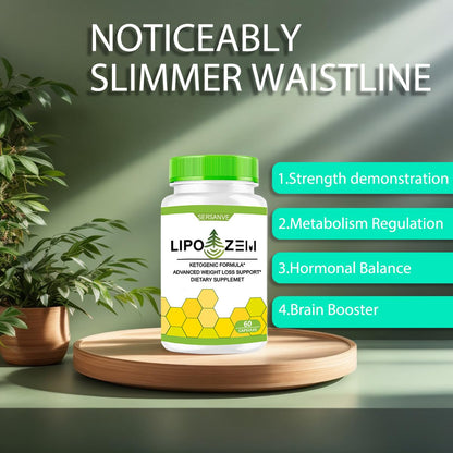 Lipo-zemn Dietary Supplement – Advanced BHB Formula with Magnesium, Calcium & Sodium | 60 Capsules