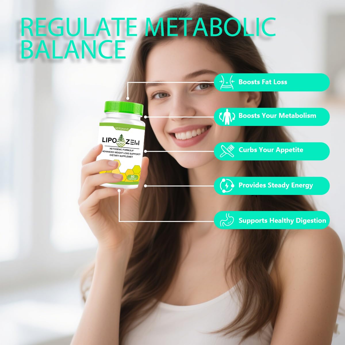 Lipo-zemn Dietary Supplement – Advanced BHB Formula with Magnesium, Calcium & Sodium | 60 Capsules