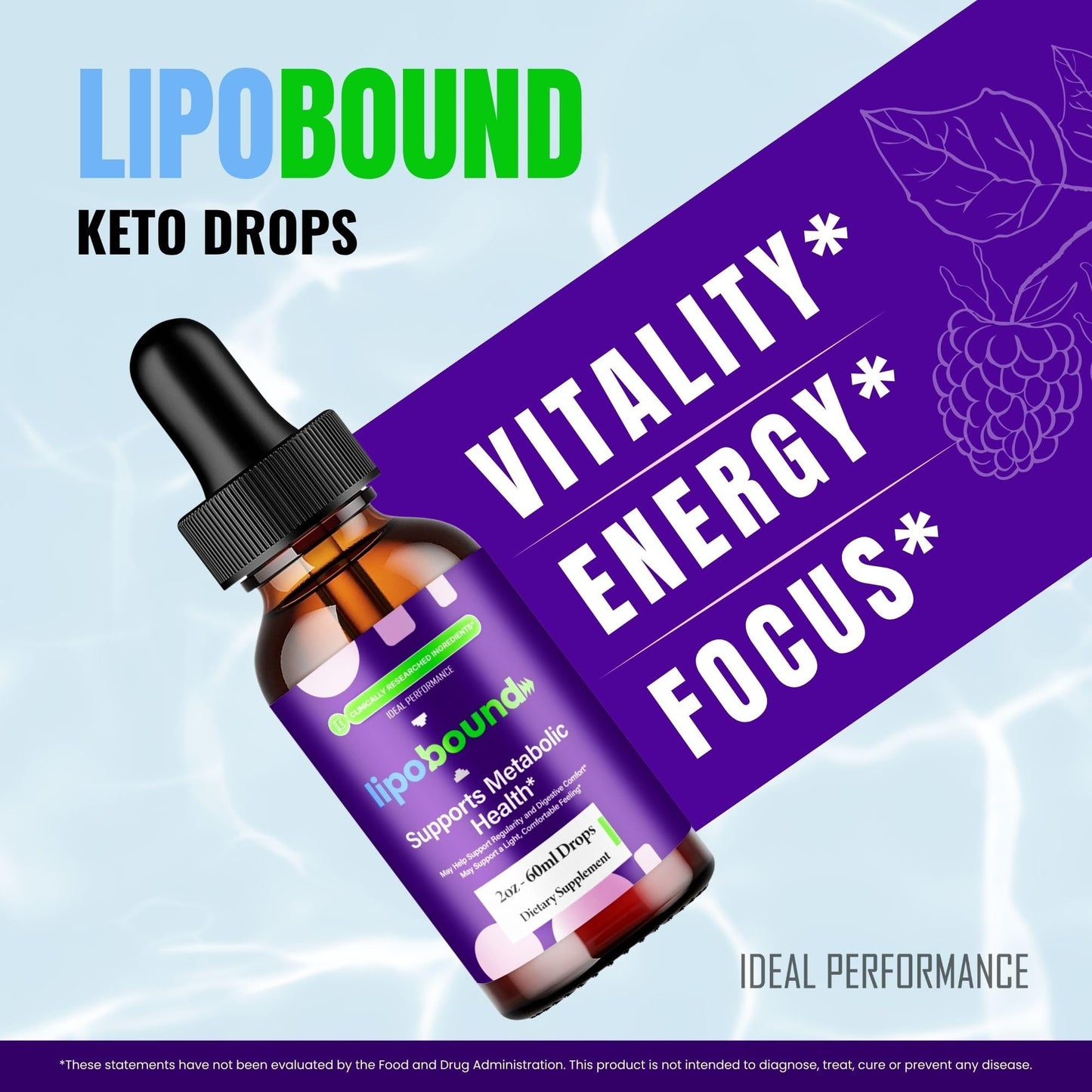 Lipobound Drops - Official Lipobound Droppers | Maximum Strength Keto Liquid (2 Pack)