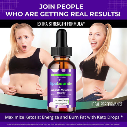 Lipobound Drops - Official Lipobound Droppers | Maximum Strength Keto Liquid (2 Pack)