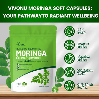 Pure Moringa Capsules 6000mg | 120 Day Supply | Liposomal 98% Absorption