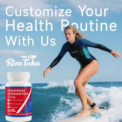 35mg Liposomal Astaxanthin Supplement – Vegan, Non-GMO, 120 Caps