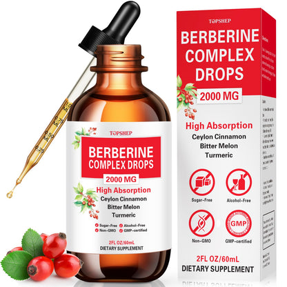 Liposomal Berberine HCL Liquid Drops 1500mg – Cinnamon & Herbal Digestive & Immune Support