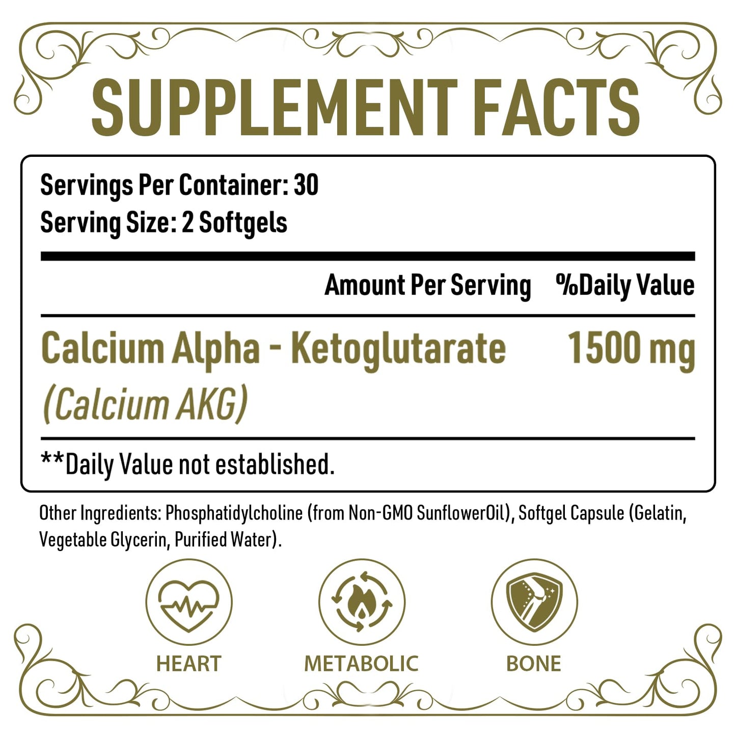 Liposomal Calcium AKG 1500 MG – 120 Softgels | Longevity & Energy