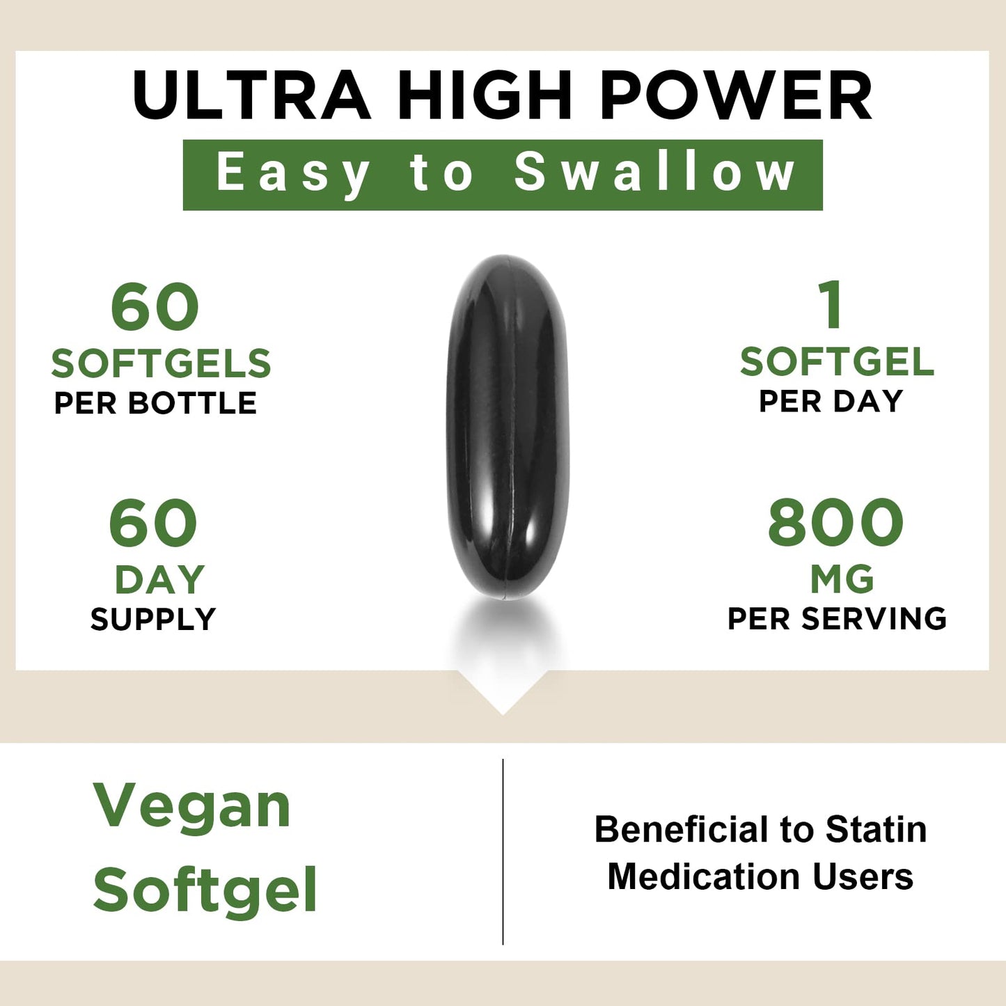 Liposomal CoQ10 800mg Ubiquinol Softgel, Max Absorption Ubiquinol CoQ10, Ubiquinol CoQ10 Supplement for Antioxidant, Heart Function & Energy Production, Pure CoQ10 800mg, 60 Vegan Softgels
