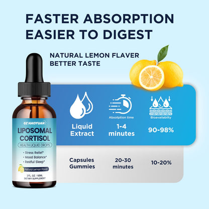 Liposomal Cortisol Liquid Drops for Women – Magnesium, Ashwagandha, L-Theanine & Phosphatidylserine