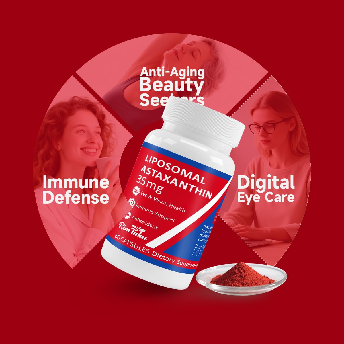 35mg Liposomal Astaxanthin Supplement – Antioxidant Support for Skin, Joints & Eyes (Vegan, Non-GMO)