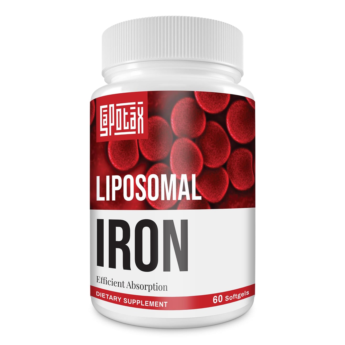Liposomal Fe Iron Supplement for Women & Men - 65mg Iron with Folic Acid & B12 | 60 Softgels
