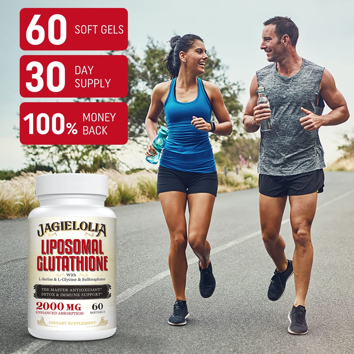 Liposomal Glutathione 2000 mg with L-Serine, L-Glycine & Sulforaphane – 60 Softgels