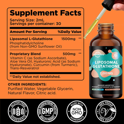 Liposomal Glutathione 2000mg Liquid Drops – Immune & Skin Health