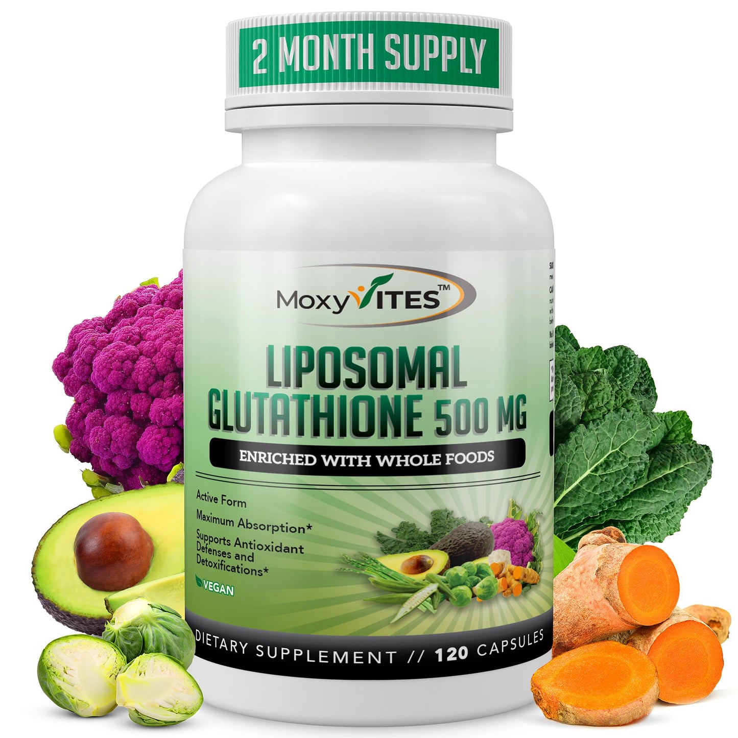 Liposomal Glutathione 500mg - Pure L-Glutathione (GSH) Reduced | 120 Count
