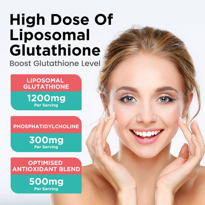 Liposomal Glutathione 2000mg Liquid Drops – Strawberry 2oz | Immune Support, Skin Health, Liver Detox
