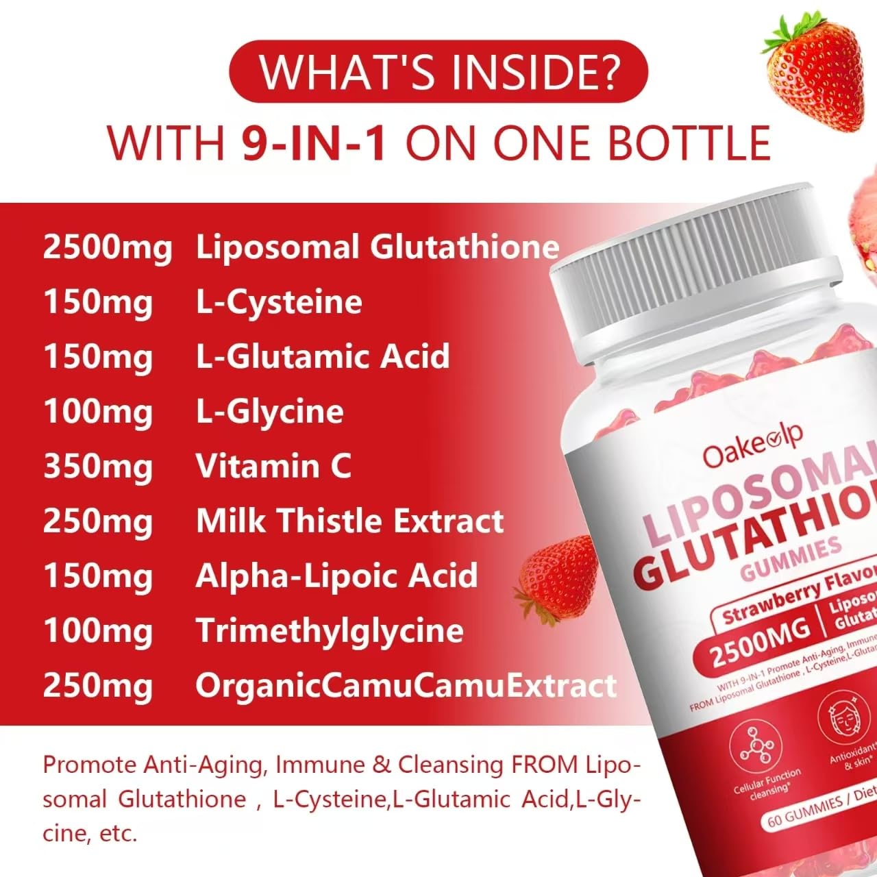 Extra Powerful 2500MG Liposomal Glutathione Gummies – Skin Whitening & Liver Support