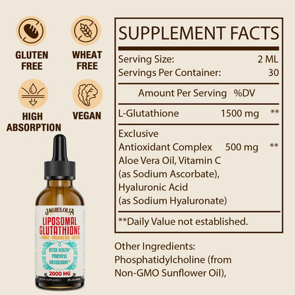 Liposomal Glutathione Liquid 2000MG – Antioxidant Detox, Vegan | 4 FL.OZ
