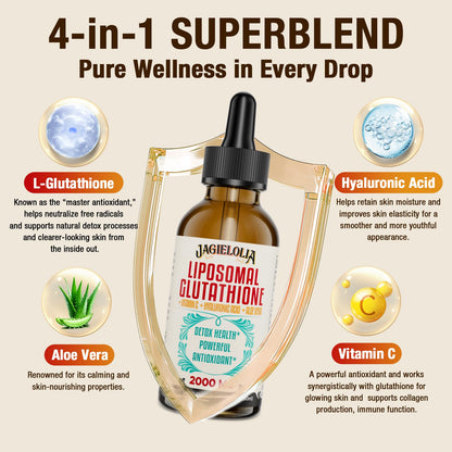 Liposomal Glutathione Liquid 2000MG – Antioxidant Detox, Vegan | 4 FL.OZ