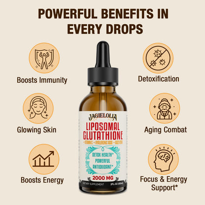 Liposomal Glutathione Liquid 2000MG – Antioxidant Detox, Vegan | 4 FL.OZ