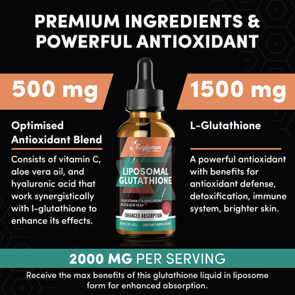 2000mg Liposomal Glutathione Liquid Drops – Ultra High Absorption | Immune & Skin Support