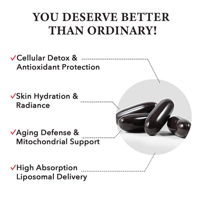 Liposomal Glutathione Softgels - Enhanced Absorption | L-Glutathione, Immune Support, Liver Detox | 60 Softgels