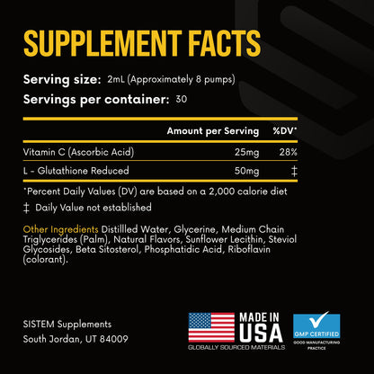 Sistem Liposomal Glutathione Supplement, Antioxidants, Detox Cleanse, Immune Support Supplement, Vitamin C, Liposomal Spray, Glutathione Serum, Tropical Citrus Flavor