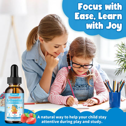 Liposomal L-Theanine Drops – Calm, Focus & Sleep for Kids & Adults | Strawberry Flavor