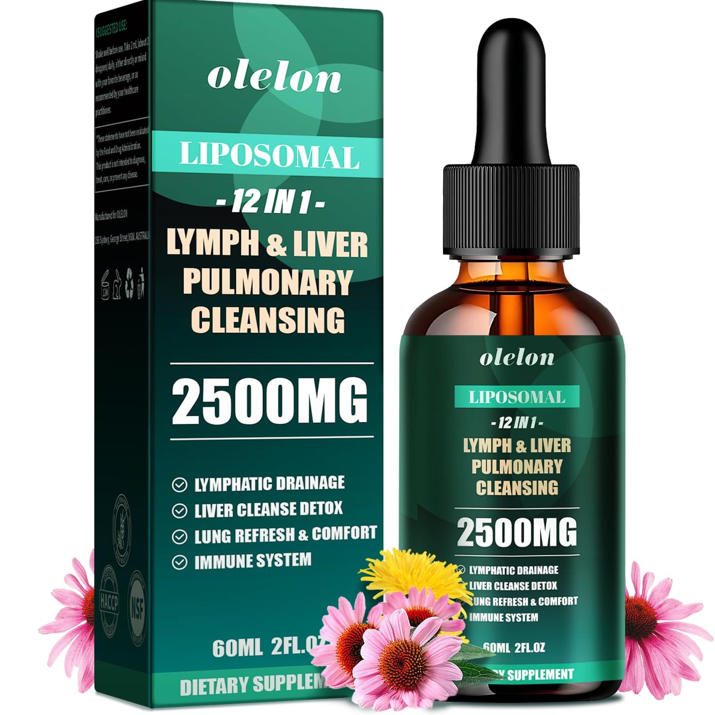 Liposomal Lymph-Liver-Lung Cleanse Drops 2500mg – Immune Support (2 oz)