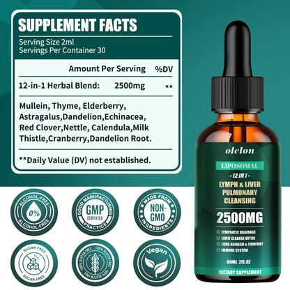 Liposomal Lymph-Liver-Lung Cleanse Drops 2500mg – Immune Support (2 oz)