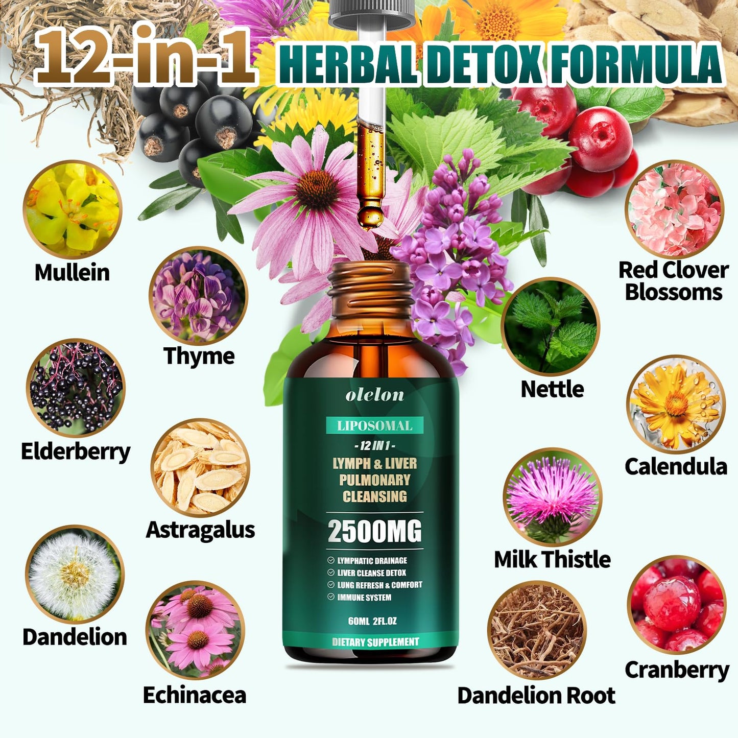 Liposomal Lymph-Liver-Lung Cleanse Drops 2500mg – Immune Support (2 oz)