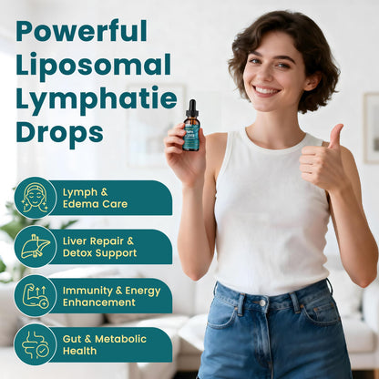 Liposomal Lymphatic Drainage Drops – 21 in 1 Liver Cleanse Detox & Repair (Milk Thistle, Echinacea, Burdock, Glutathione)