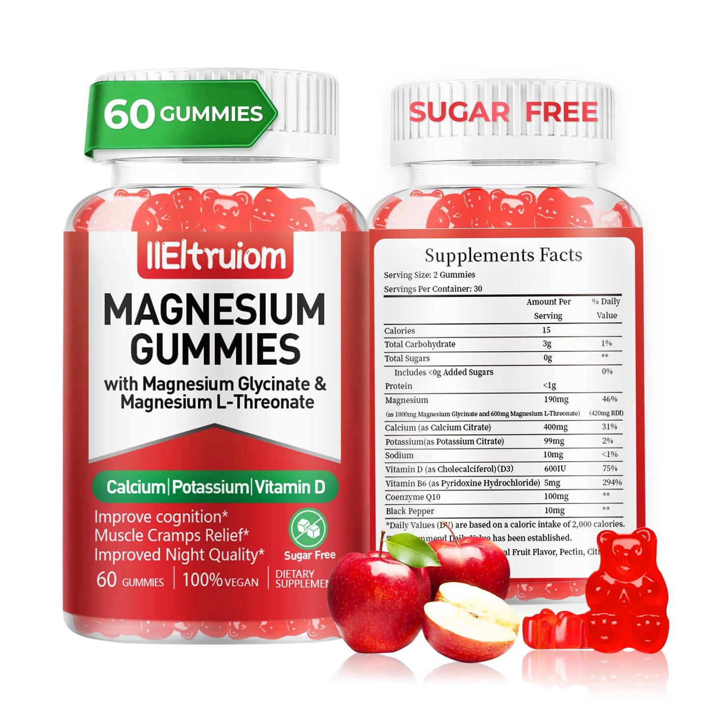 Kids Liposomal Magnesium 190mg – Glycinate & L-Threonate with D3 & CoQ10 | 60 Count