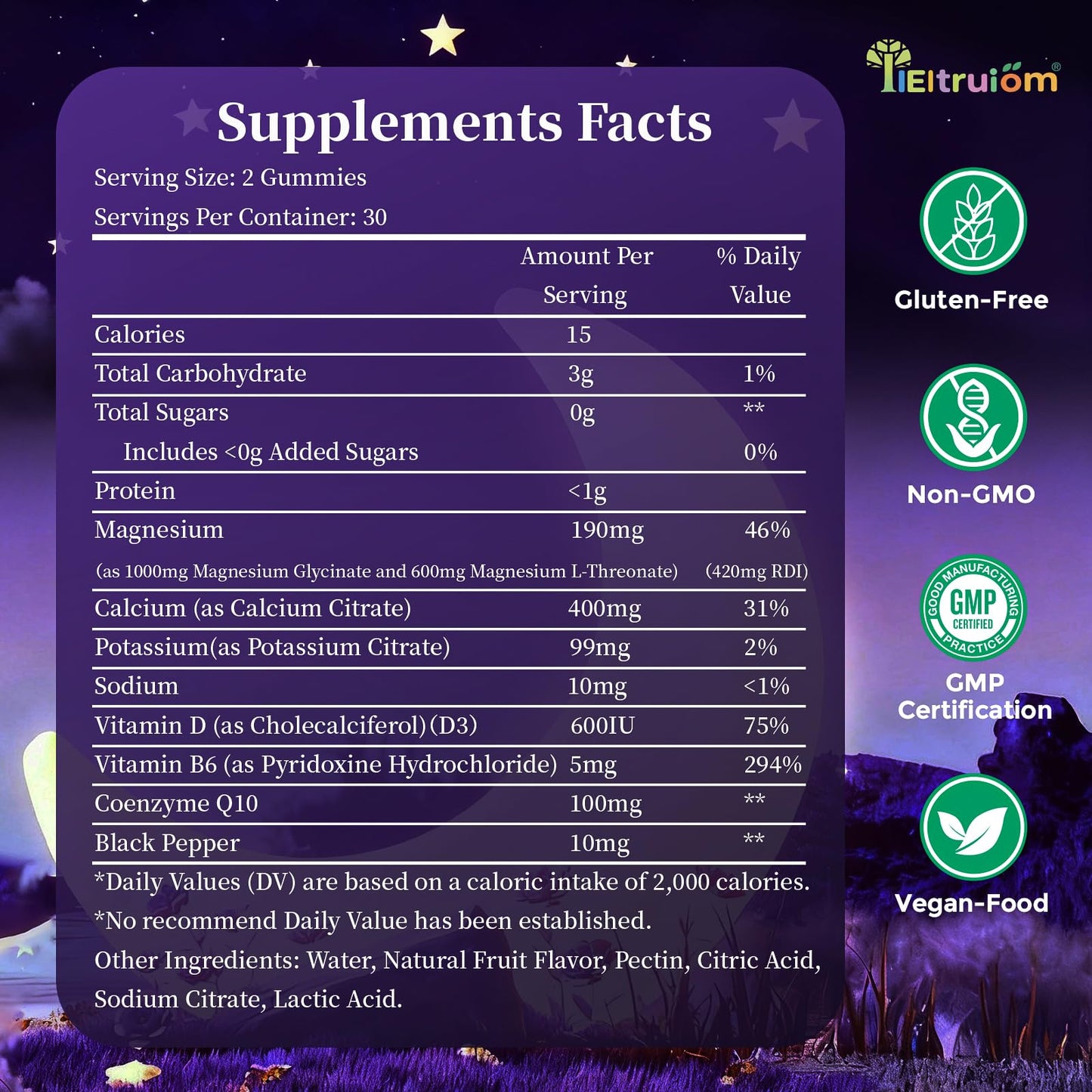 Kids Liposomal Magnesium 190mg – Glycinate & L-Threonate with D3 & CoQ10 | 60 Count