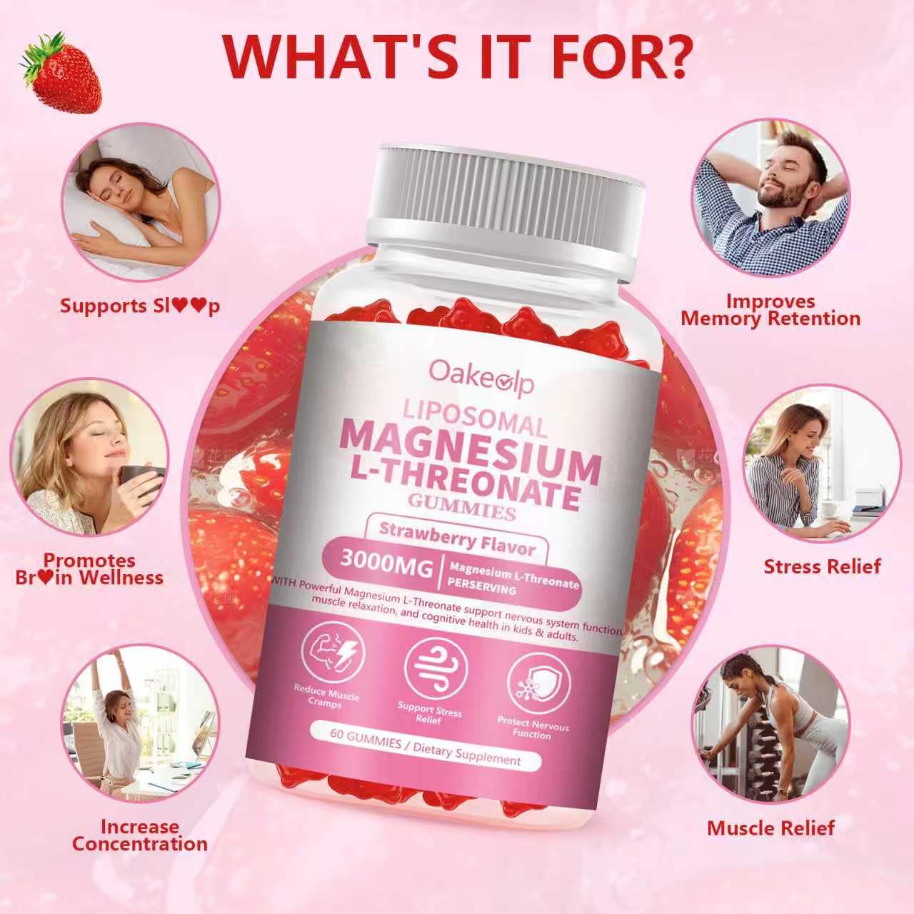 2 Pack Liposomal Magnesium Threonate Gummies – High-Potency 3000mg, 98% Absorption | Magnesium L-Threonate for Muscle & Nervous System (Kids & Adults)