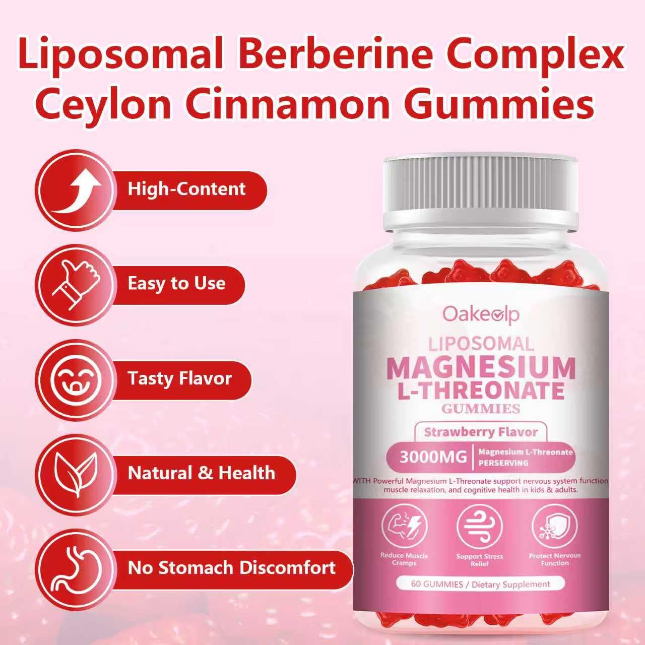 2 Pack Liposomal Magnesium Threonate Gummies – High-Potency 3000mg, 98% Absorption | Magnesium L-Threonate for Muscle & Nervous System (Kids & Adults)
