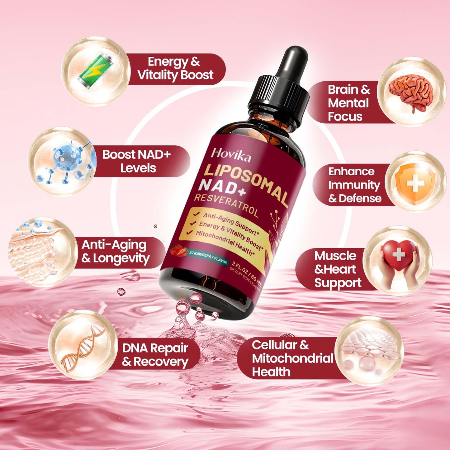 Liposomal NAD+ 1200mg with Resveratrol & Black Pepper - 2 oz