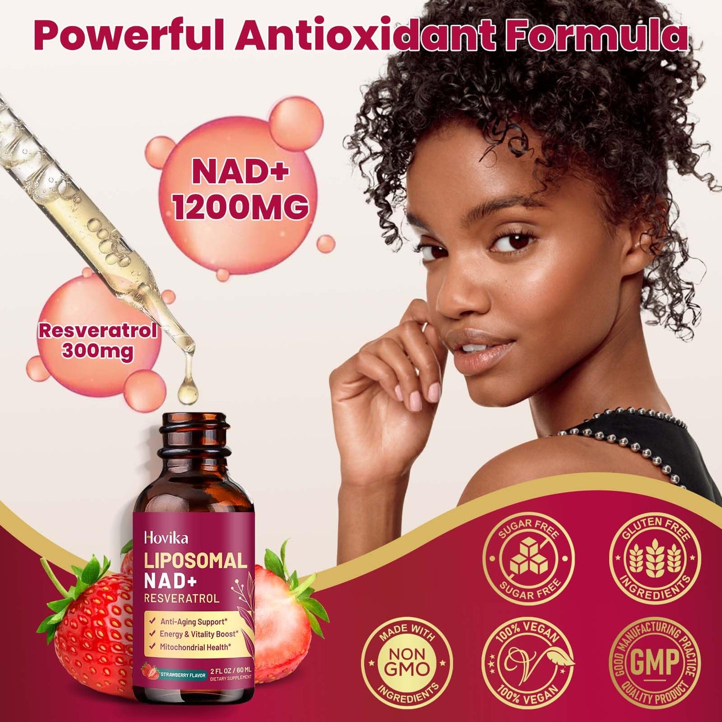 Liposomal NAD+ 1200mg with Resveratrol & Black Pepper - 2 oz