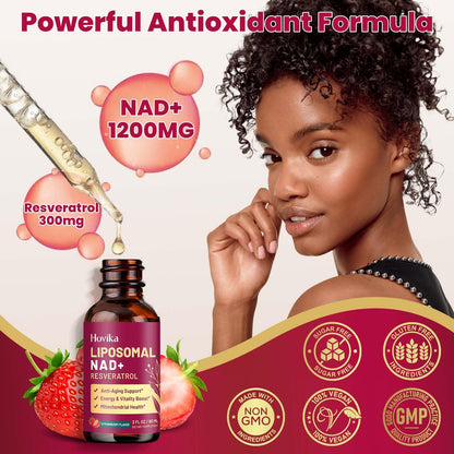 Liposomal NAD+ 1200mg with Resveratrol & Black Pepper - 2 oz