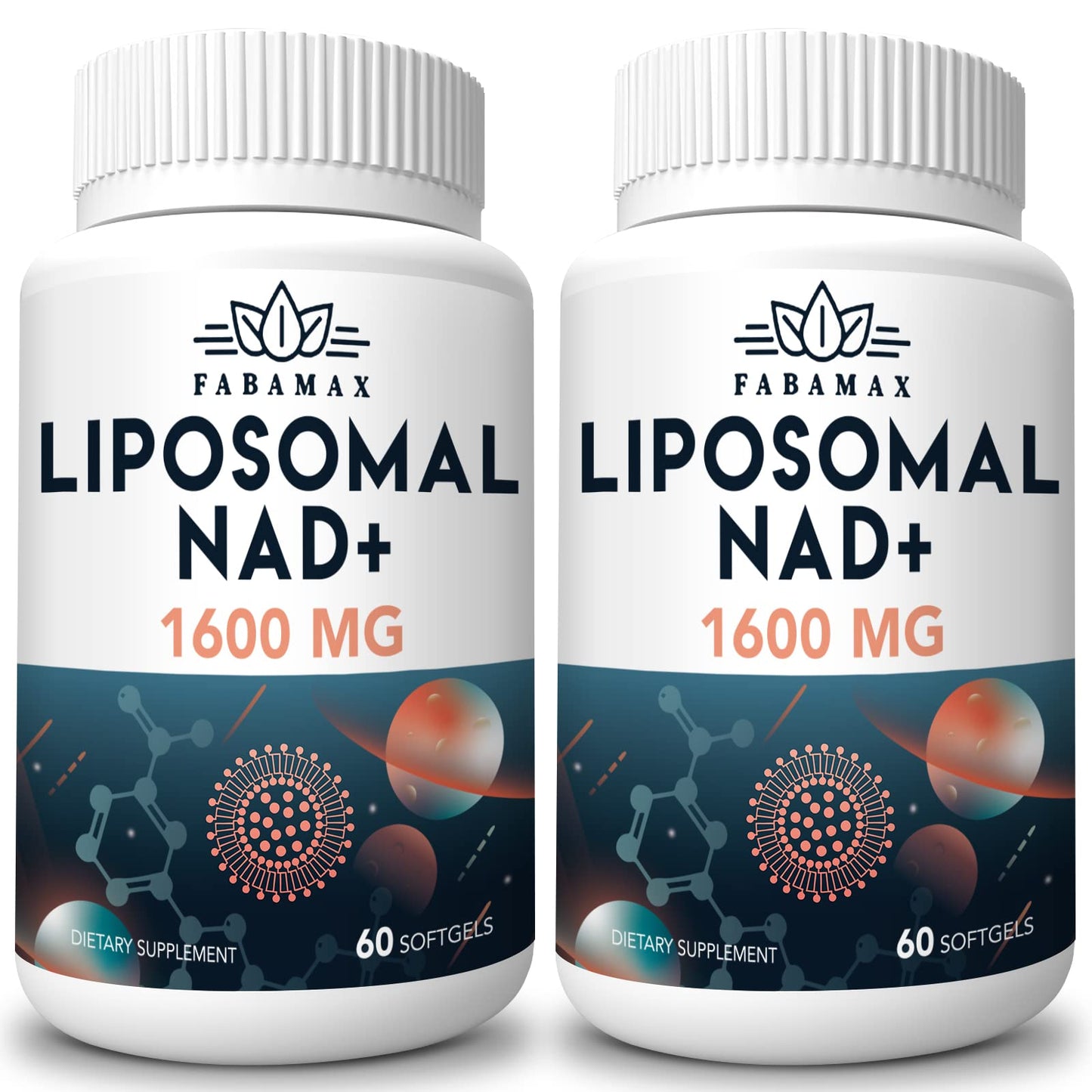 1600 mg Liposomal NAD+ Supplement – 98% Pure NAD+ | Superior Absorption | 120 Softgels