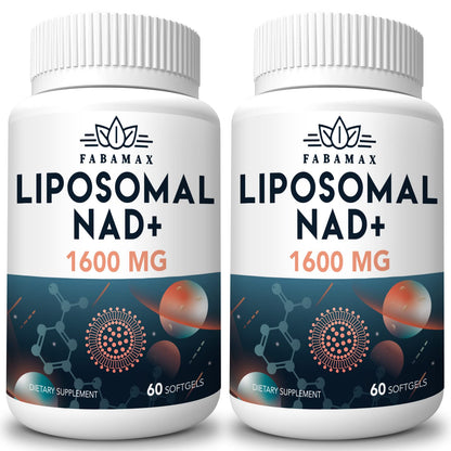 1600 mg Liposomal NAD+ Supplement – 98% Pure NAD+ | Superior Absorption | 120 Softgels