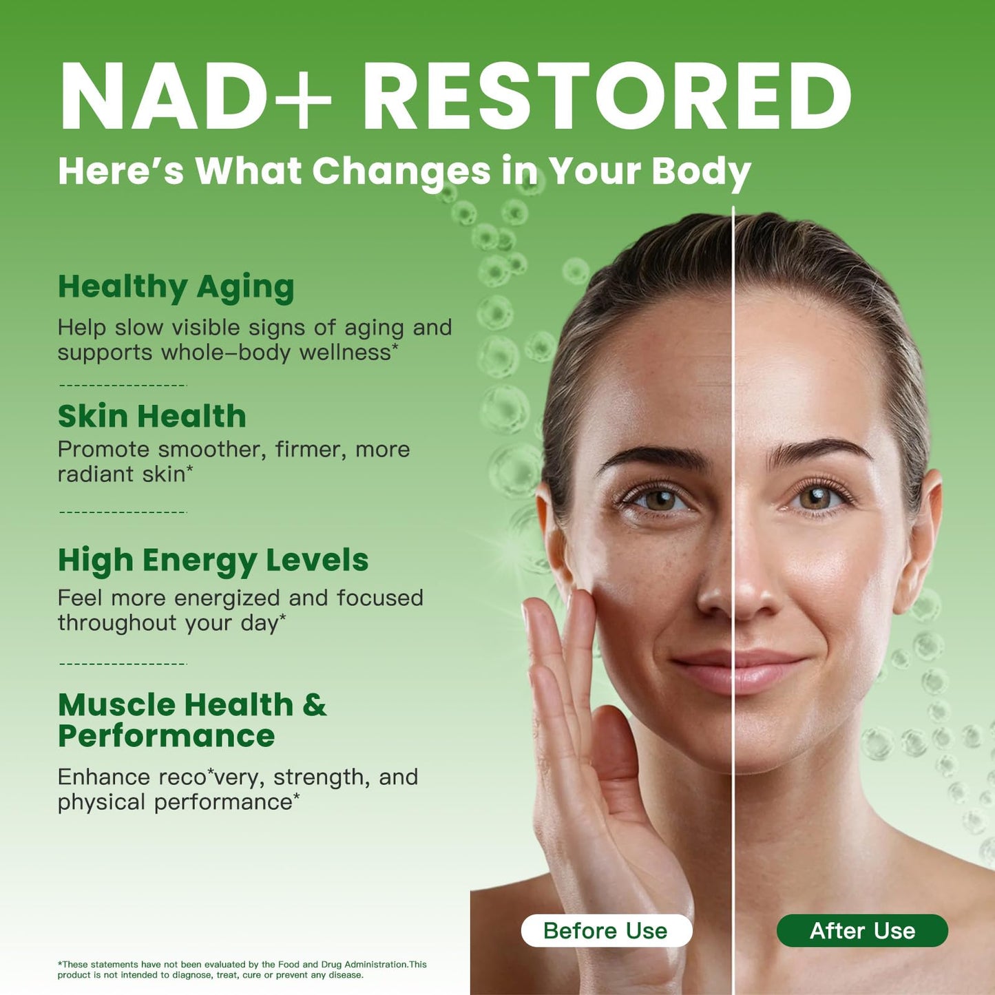 NAD Supplement 1000mg Pure - Liposomal NAD+ with NR & Resveratrol