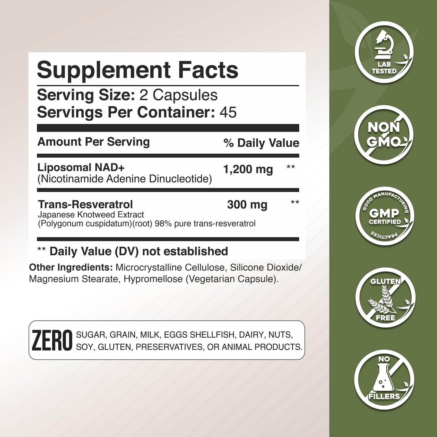 Gade Nutrition NAD+ with Resveratrol Supplement | Made in USA | Healthy Aging & Antioxidant