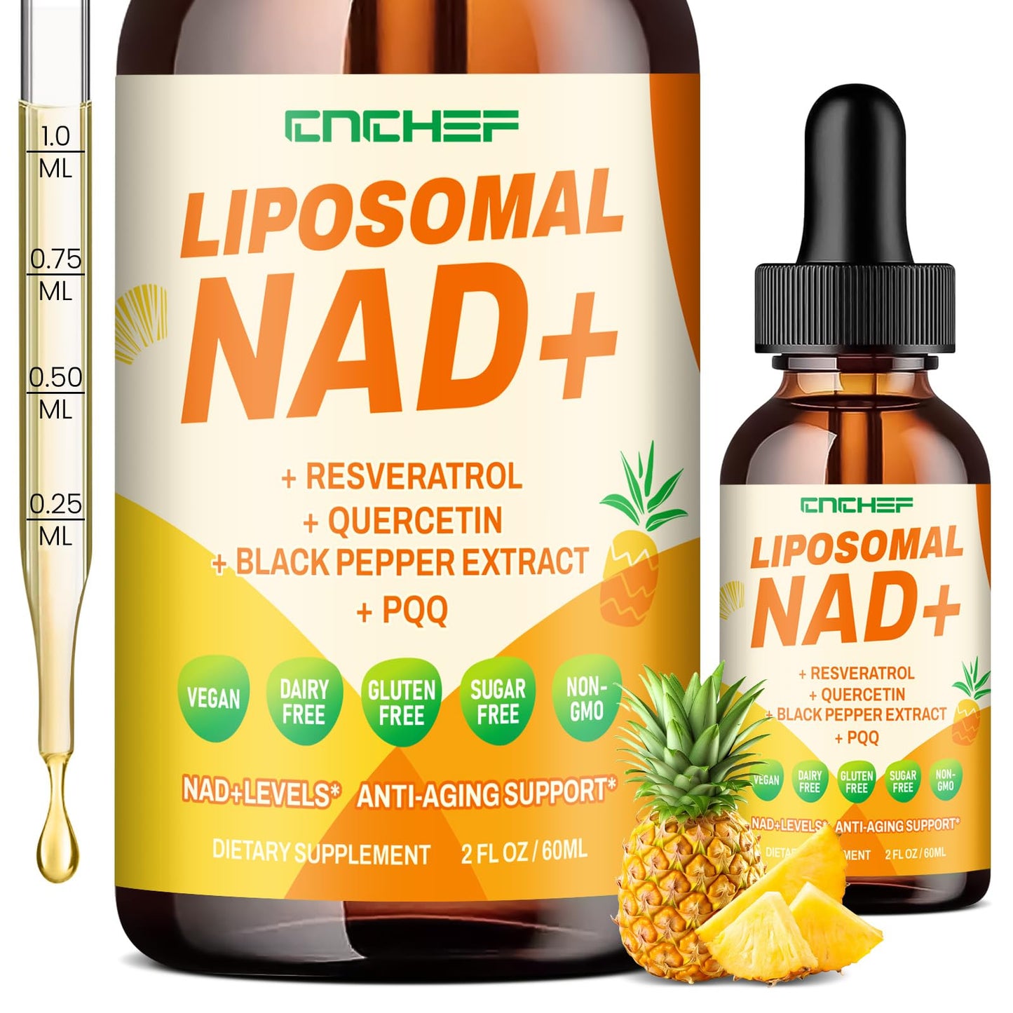 Liposomal NAD+ Drops 1500mg – Nicotinamide Riboside Chloride & Resveratrol
