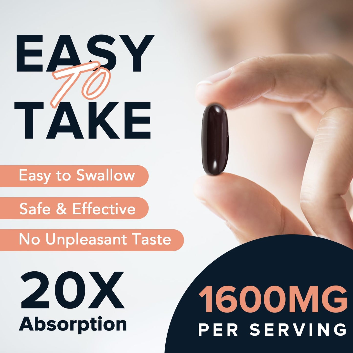 1600 mg Liposomal NAD+ Supplement – 98% Pure NAD+ | Superior Absorption | 120 Softgels